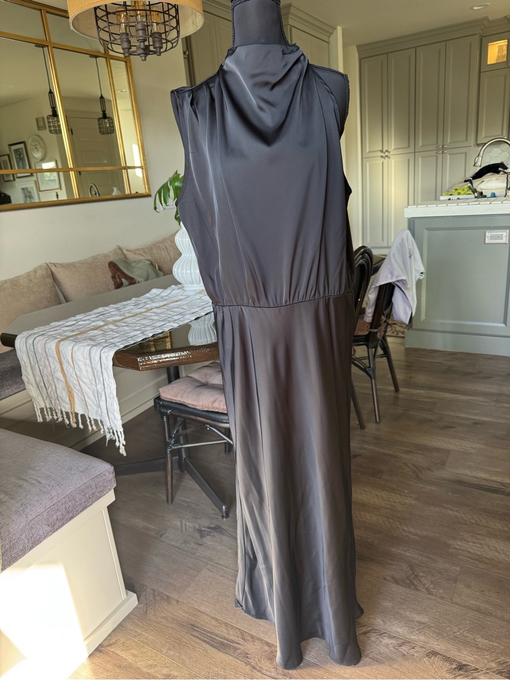 Sleek Black High-Neck Sleeveless Maxi Dress